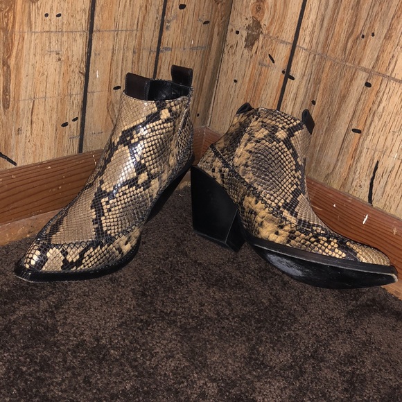 Faux python print ankle boots H&M size 8.5, dearly loved these booties!! - Picture 3 of 3